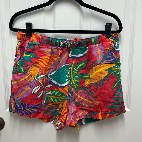 C&C California Linen Floral Print‎ Shorts - Large - Picture 1 of 5
